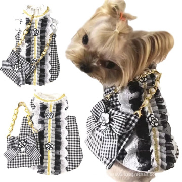 Pet Style Pet Dress Harness of Floral Decoration